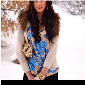 Tracy Reese for Neiman Marcus Target Brown Blue Sequin Lined Sleeveless Top Sz M